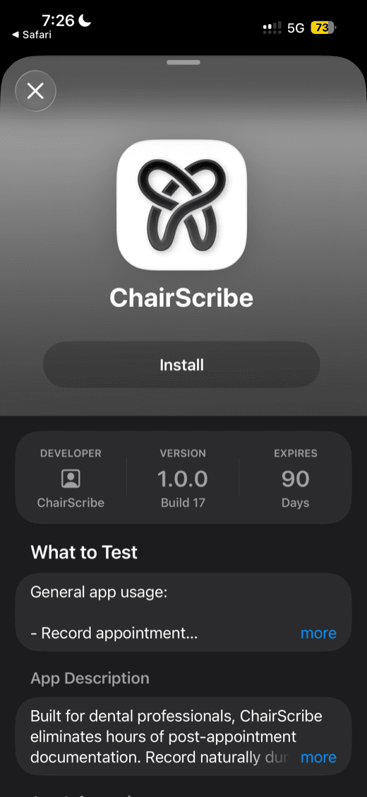 Install Chairscribe