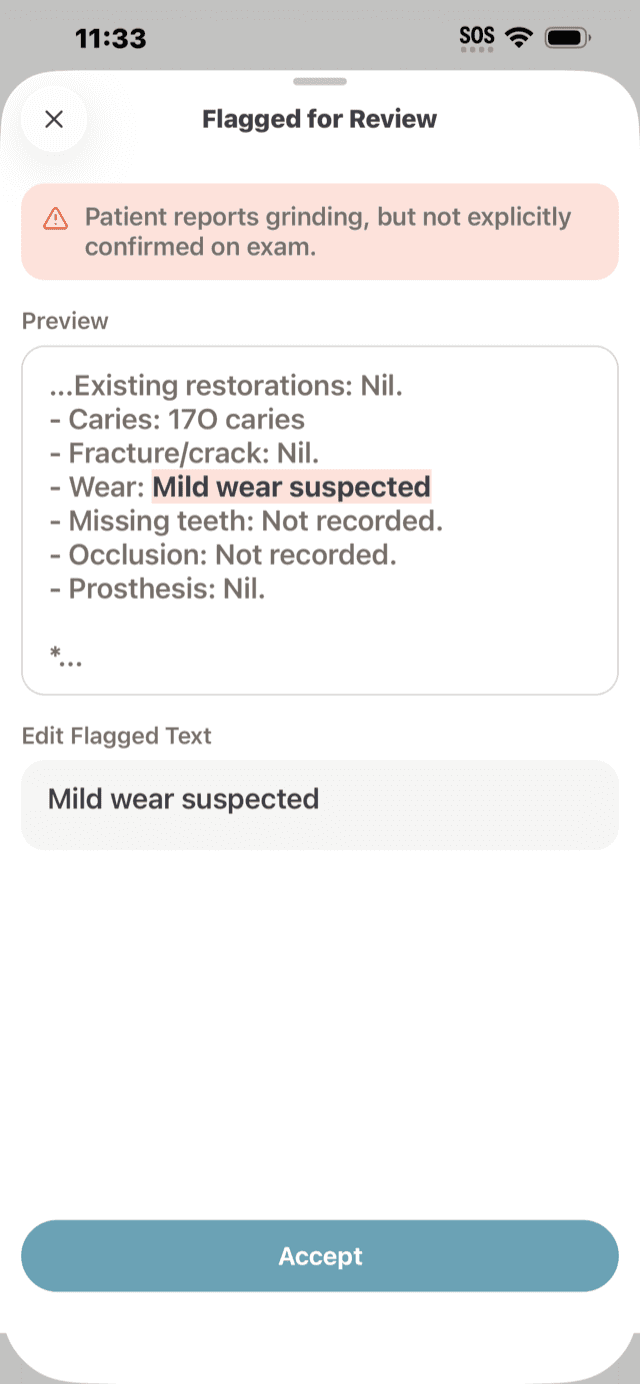 Flagged items for review